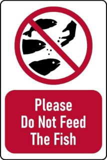Picture of Please do not feed the fish Sign - 1mm flexible Plastic (400mm x 300mm)
