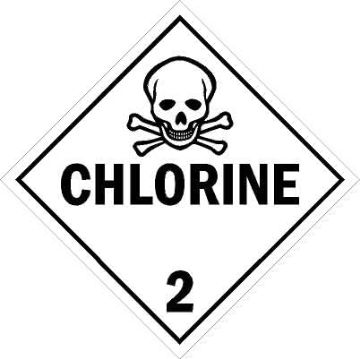 Picture of Chlorine Hazardous chemical Safety sign - Self adhesive sticker (400mm x 400mm)