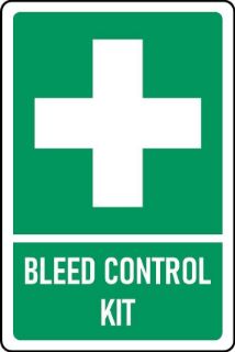 Picture of Bleed control kit Safety sign - Self adhesive sticker (300mm x 200mm)