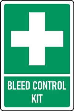 Picture of Bleed control kit Safety sign - Self adhesive sticker (300mm x 200mm)