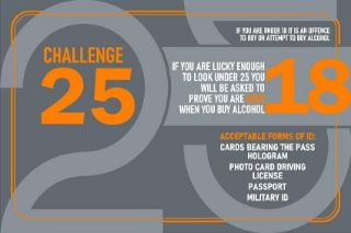 Picture of Challenge 25 Identification under 18 alcohol sign - 1mm flexible Plastic (600mm x 400mm)