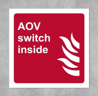Picture of AOV Switch Inside, Safety Sign - Self Adhesive Sticker (200mm x 200mm)