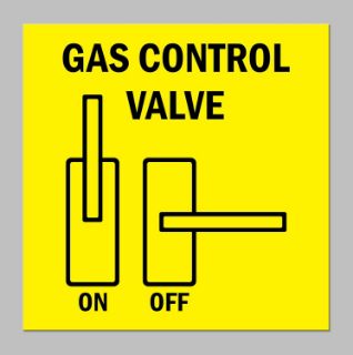 Picture of Gas control valve - Self adhesive sticker (100mm x 100mm)