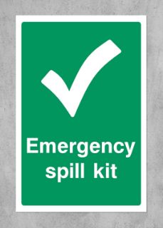 Picture of Emergency Spill Kit Sign - 1.2mm Rigid plastic 300mm x 200mm