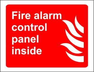 Picture of Fire alarm control panel inside Safety sign - Self adhesive sticker 200mm x 150mm