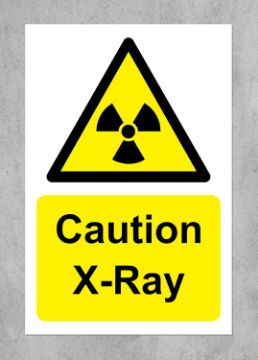 Picture of Caution X-Ray safety sign - 1mm Plastic sign (100mm x 150mm)
