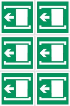 Picture of Slide left to open sign, 100x100mm - Pack of 6 stickers on A4 sheet