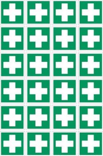 Picture of First aid sign, 50x50mm - Pack of 24 stickers on A4 sheet