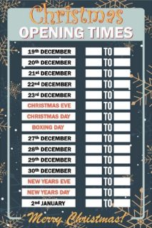 Picture of Christmas opening business times sign - Self adhesive sticker (600mm x 400mm)